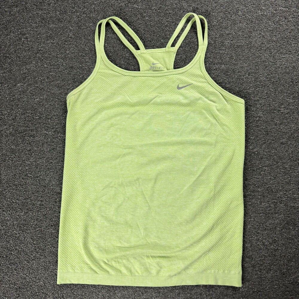 Nike Women's Sz Small Neon Green Knit Seamless Tank Top Running Training Gym